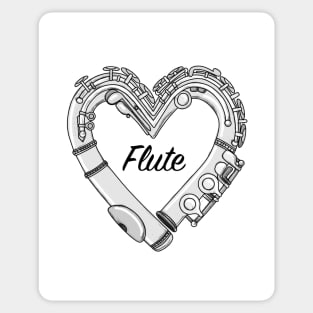 Love Flute Heart-Shaped Doodle For Flutists Sticker